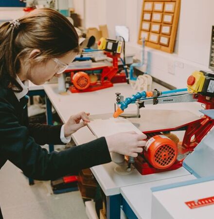 Whitecross Hereford High School - Resistant Materials student and jigsaw